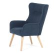 Fotoliu tip U din catifea reiată albastră. AK-314 BLUE2