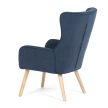 Fotoliu tip U din catifea reiată albastră. AK-314 BLUE2