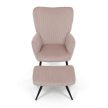 Fotoliu de relaxare roz din material corduroy. AK-L7285 PINK6