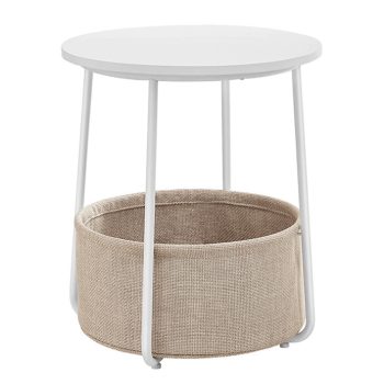 Măsuță auxiliară 45x45x50 cm, MDF, alb, AKF-E1023 WT