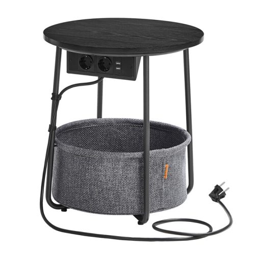 Măsuță auxiliară 45x45x50 cm, MDF, negru, AKF-E1028 BK