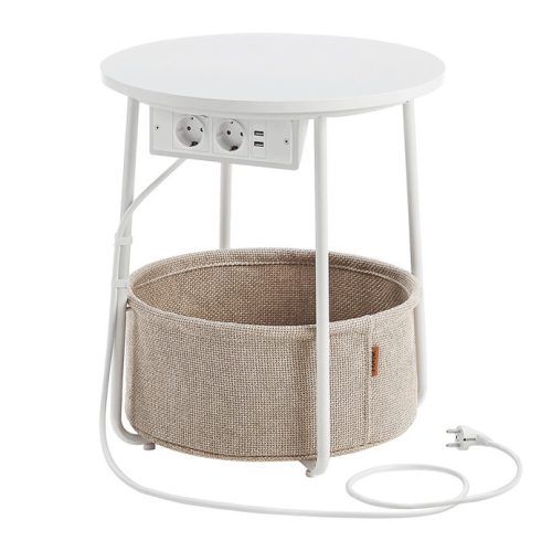 Măsuță auxiliară 45x45x50 cm, MDF, alb, AKF-E1028 WT