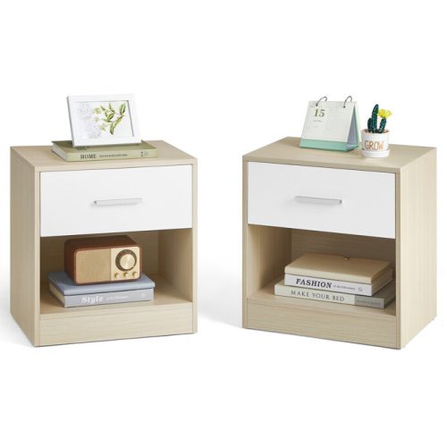 Noptieră 39×28 cm, MDF, stejar albitor ANT-E1081 BUK