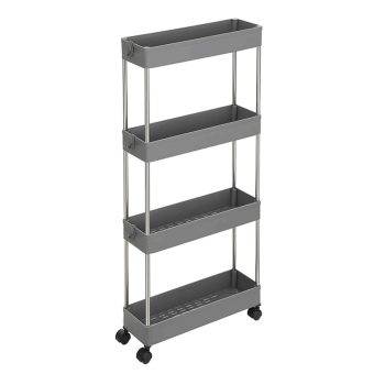 Cărucior depozitare cu roți, plastic, gri, APV-E1008 GREY