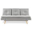 Canapea pentru trei persoane, material textil gri deschis. ASB-4720 SIL2