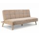 Canapea extensibilă 3 locuri, bej, catifea reiată, ASB-C3030 CRM6