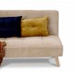 Canapea extensibilă 3 locuri, bej, catifea reiată, ASB-C3030 CRM6
