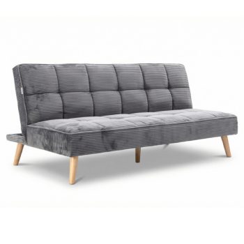   Canapea extensibilă 3 locuri, gri, catifea reiată, ASB-C3030 GREY6