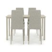 Set de dining pentru 4 persoane, cu scaune gri și masă crem, dimensiune masă: 110x70x75 cm, ASE-1039 CRM2