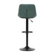 Scaun de bar culoare verde, tapițerie textilă AUB-V3066 GRN3