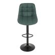 Scaun de bar culoare verde, tapițerie textilă AUB-V3066 GRN3