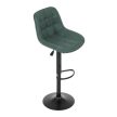 Scaun de bar culoare verde, tapițerie textilă AUB-V3066 GRN3