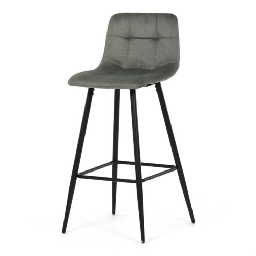 Scaun de bar din stofă verde. AUB-X7015 GRN2