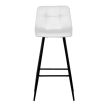 Scaun de bar cu tapițerie textilă albă. AUB-X7015 WT2