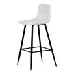 Scaun de bar cu tapițerie textilă albă. AUB-X7015 WT2