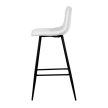 Scaun de bar cu tapițerie textilă albă. AUB-X7015 WT2