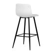 Scaun de bar cu tapițerie textilă albă. AUB-X7015 WT2