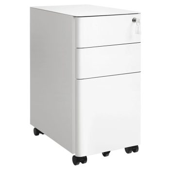 Container birou 30x46x59 cm, metal, alb, AUK-E1130 WT