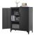 Comodă 80x40x90 cm, metal, negru, AUS-E1113 BK