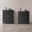 Comodă 80x40x90 cm, metal, negru, AUS-E1113 BK