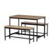 Set dining cu 2 bănci 110x60x75 cm, MDF, culoare stejar AUT-G1175 OAK
