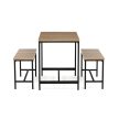 Set dining cu 2 bănci 110x60x75 cm, MDF, culoare stejar AUT-G1175 OAK