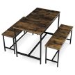 Set de dining cu 2 scaune, 110×60×75 cm, MDF Old Wood. AUT-G1175 OLW