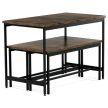 Set de dining cu 2 scaune, 110×60×75 cm, MDF Old Wood. AUT-G1175 OLW