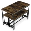 Set de dining cu 2 scaune, 110×60×75 cm, MDF Old Wood. AUT-G1175 OLW