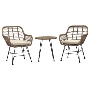   Set Mobilier de Grădină 1+2, Metal + Poliratan, Bej. AZ-F1208 NAT