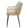 Scaun grădină, metal, poliratan, bej, AZ-F1406 NAT