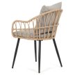 Scaun grădină, metal, poliratan, bej, AZ-F1406 NAT