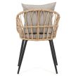 Scaun grădină, metal, poliratan, bej, AZ-F1406 NAT