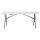 Masă pliabilă pentru camping, culoare alb, 180×70 cm, cu mâner pentru transport ușor