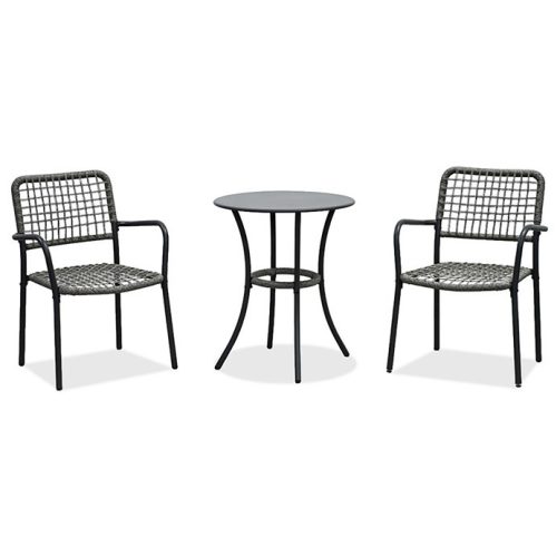 Set de mobilier pentru balcon, metal + poliratan, culoare gri. AZ-L1103 GREY.