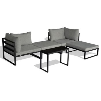  Set Mobilier de Grădină, Metal + Material Textil, Gri. AZ-L1761 SIL