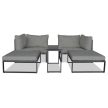 Set Mobilier de Grădină, Metal + Material Textil, Gri. AZ-L1761 SIL