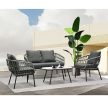 Set Mobilier de Grădină, Metal + Poliratan, Gri. AZ-L1880 GREY