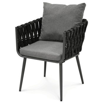 Scaun grădină, metal, textil, gri, AZC-1105 GREY