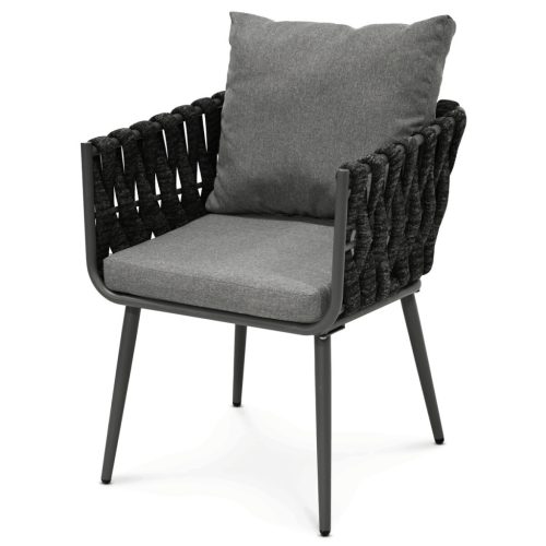 Scaun grădină, metal, textil, gri, AZC-1105 GREY
