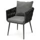 Scaun grădină, metal, textil, gri, AZC-1105 GREY