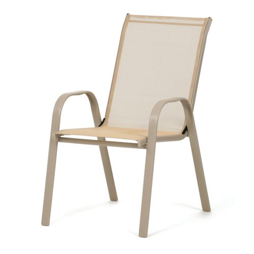 Scaun grădină, metal, mesh, crem, AZC-C1000 CRM