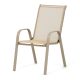 Scaun grădină, metal, mesh, crem, AZC-C1000 CRM