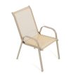 Scaun grădină, metal, mesh, crem, AZC-C1000 CRM