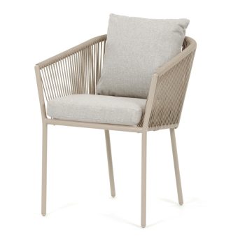 Scaun grădină, aluminiu, textil, bej, AZC-C1179 CRM