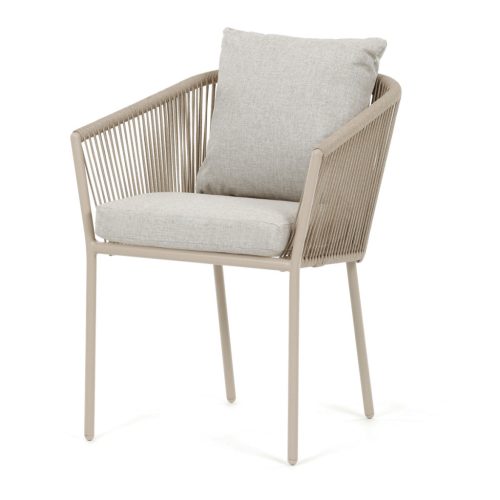 Scaun grădină, aluminiu, textil, bej, AZC-C1179 CRM
