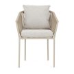 Scaun grădină, aluminiu, textil, bej, AZC-C1179 CRM