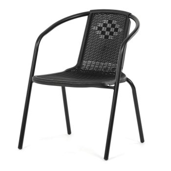 Scaun grădină, metal, plastic, negru, AZC-H1001 BK