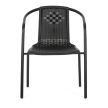 Scaun grădină, metal, plastic, negru, AZC-H1001 BK