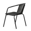 Scaun grădină, metal, plastic, negru, AZC-H1001 BK